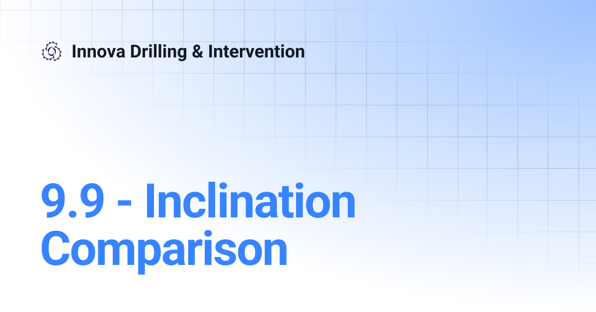 9.9 - Inclination Comparison | Innova Drilling & Intervention
